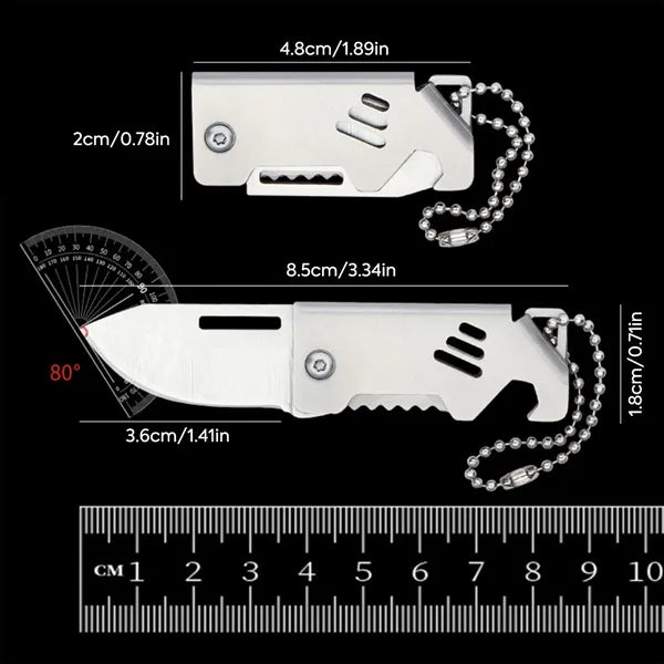 Mini Foldable Knife with Keychain