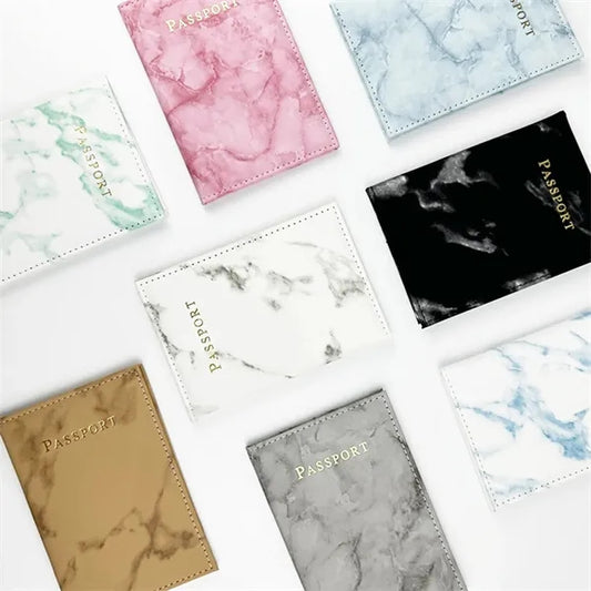 Marble Leather Passport Holder
