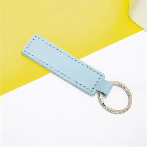 Rectangular Leather Keychain