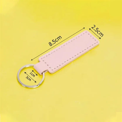 Rectangular Leather Keychain
