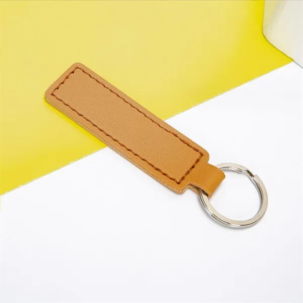 Rectangular Leather Keychain