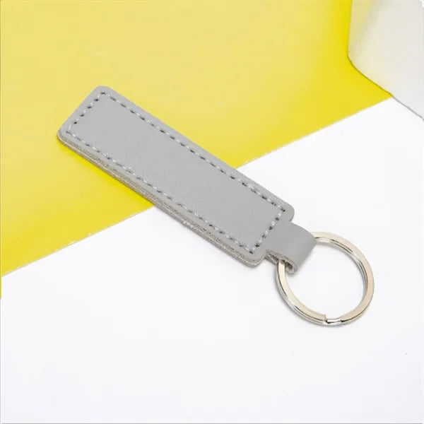 Rectangular Leather Keychain