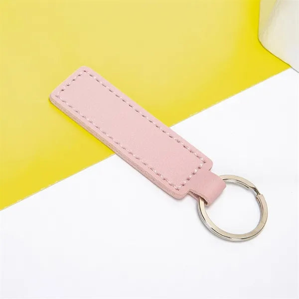 Rectangular Leather Keychain