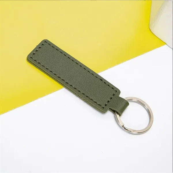 Rectangular Leather Keychain