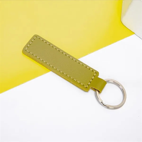Rectangular Leather Keychain