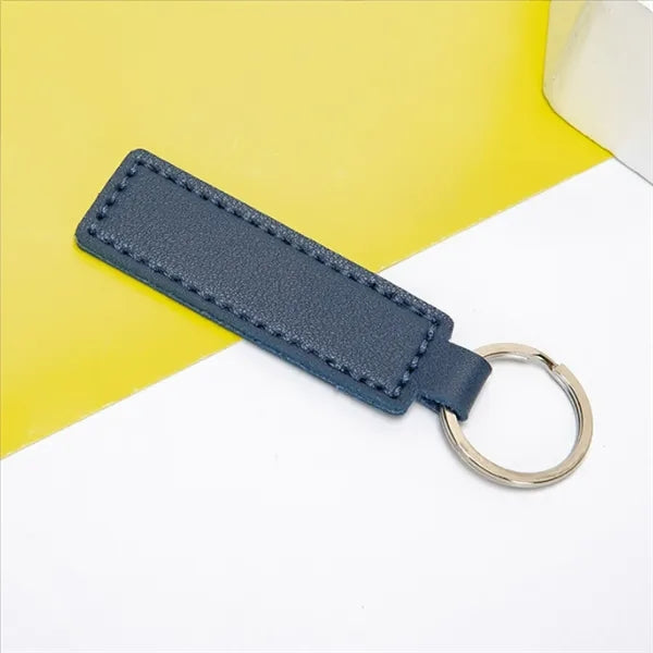 Rectangular Leather Keychain