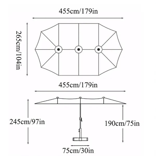 Outdoor Patio Umbrella with Base