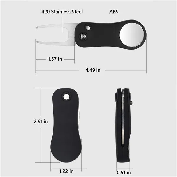 Golf Divot Tool with Magnetic Ball Marker