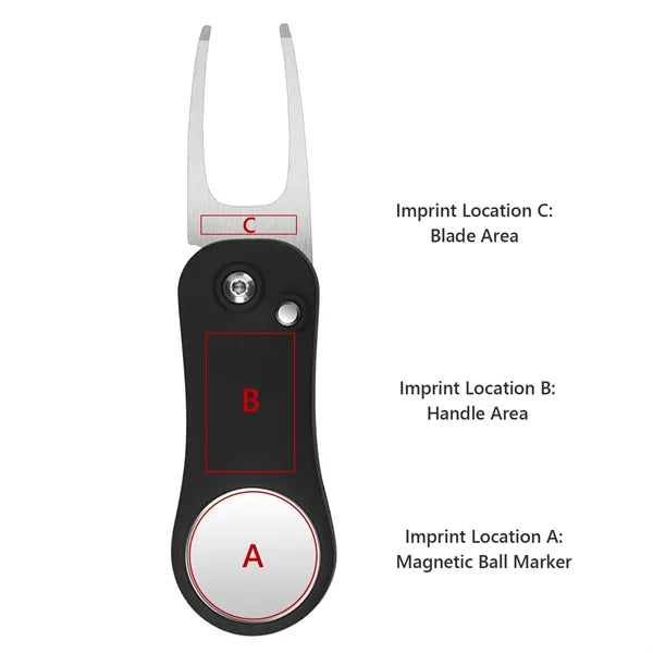 Golf Divot Tool with Magnetic Ball Marker