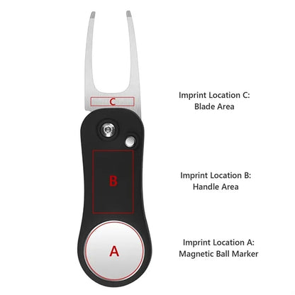 Golf Divot Tool with Magnetic Ball Marker