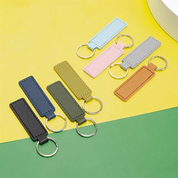 Rectangular Leather Keychain