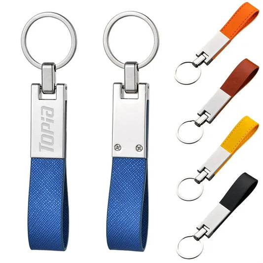 Metal Leather Keychain