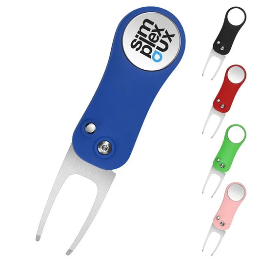 Golf Divot Tool with Magnetic Ball Marker