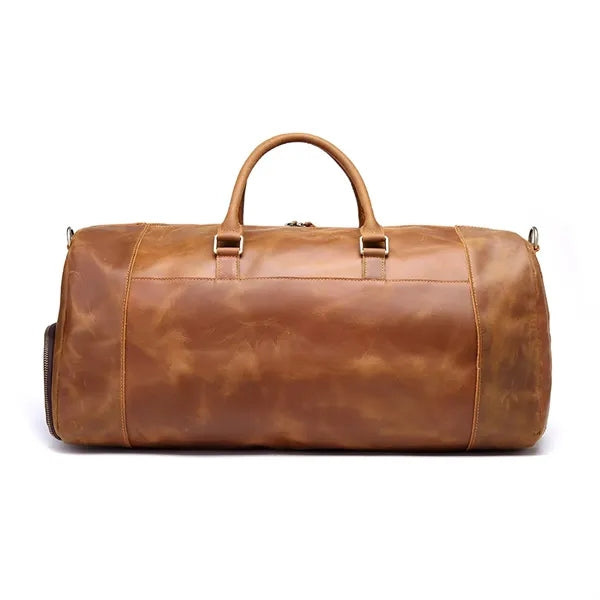 Vintage Crazy Horse Leather Travel Duffel Bag