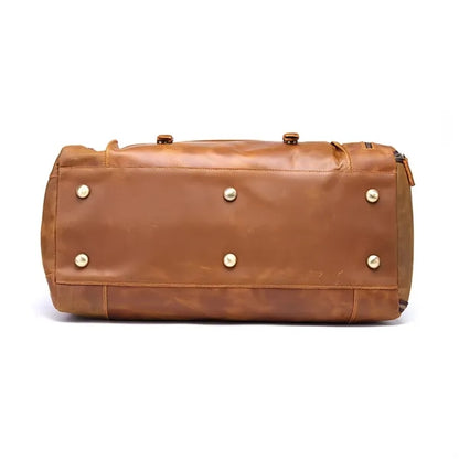 Vintage Crazy Horse Leather Travel Duffel Bag