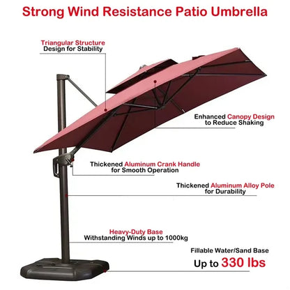 Square Patio Umbrella with Base