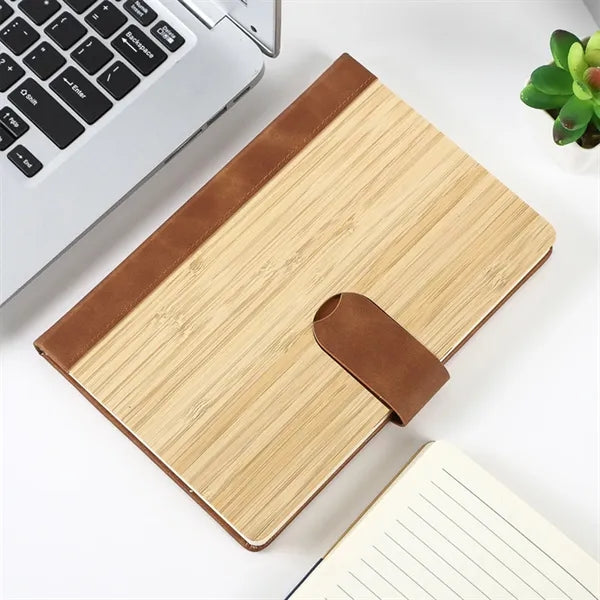 A5 Bamboo Cover Magnetic Closure Notebook