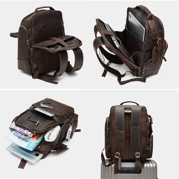 Vintage Leather 15.6" Laptop Backpack