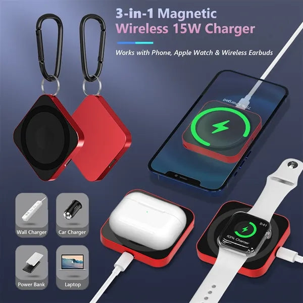 3-in-1 Magnetic Wireless Charger 15W