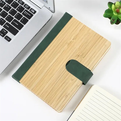 A5 Bamboo Cover Magnetic Closure Notebook