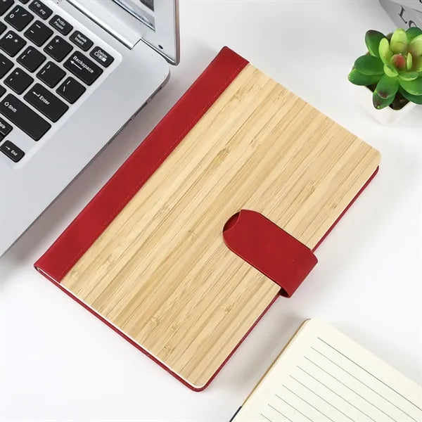 A5 Bamboo Cover Magnetic Closure Notebook
