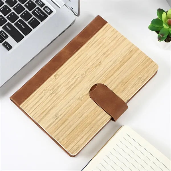 A5 Bamboo Cover Magnetic Closure Notebook