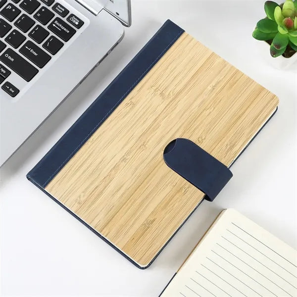 A5 Bamboo Cover Magnetic Closure Notebook