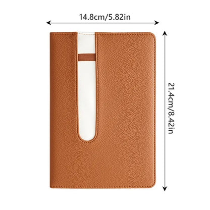 A5 Leather Notebook with Pen Holder