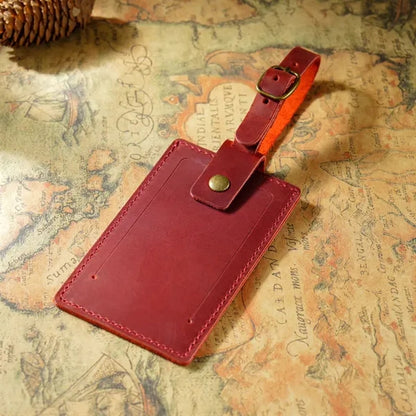 Full-Grain Leather Luggage Tag