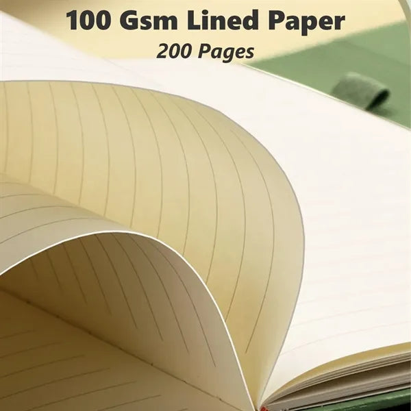 A5 Tri-Fold Leather Notebook with Magnetic Closure