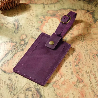 Full-Grain Leather Luggage Tag