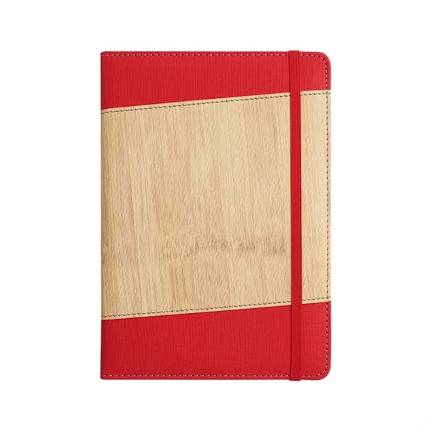 A5 Faux Bamboo Notebook with Elastic Band