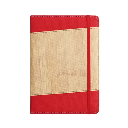 A5 Faux Bamboo Notebook with Elastic Band