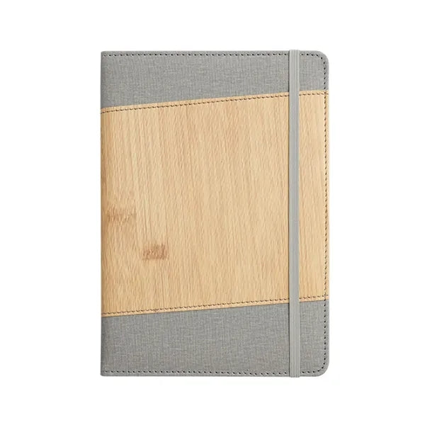 A5 Faux Bamboo Notebook with Elastic Band