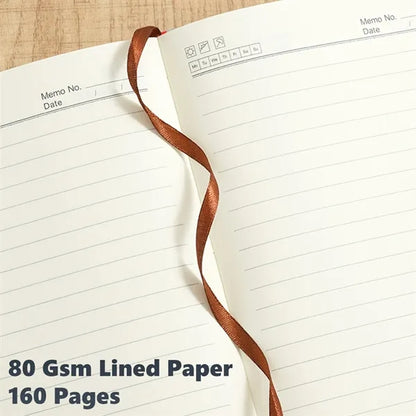 A5 Faux Bamboo Notebook with Elastic Band
