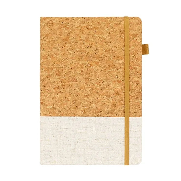 Eco Cork Business Notebook with Elastic Closure