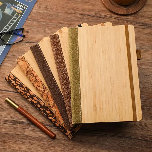 A5 Bamboo Cover Elastic Band Notebook
