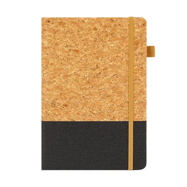 Eco Cork Business Notebook with Elastic Closure