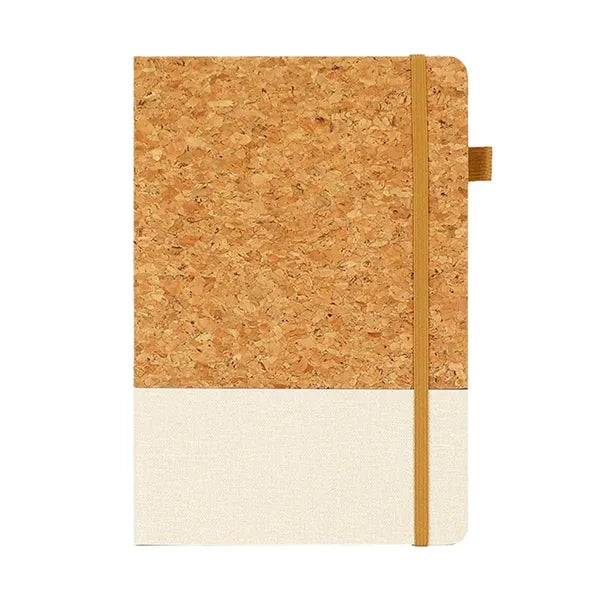 Eco Cork Business Notebook with Elastic Closure