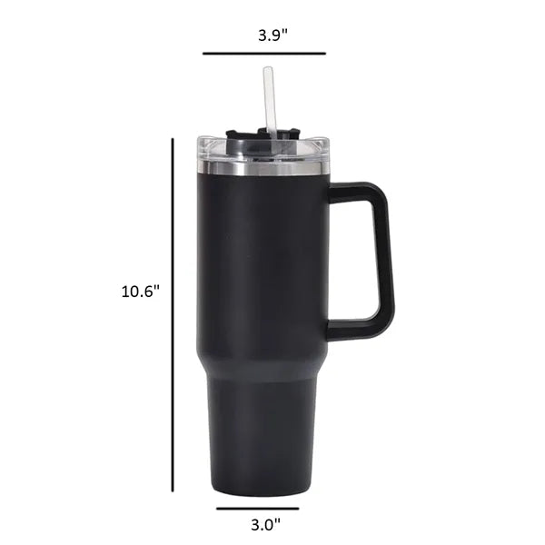 40oz Stainless Steel Insulated Tumbler with Handle and Straw