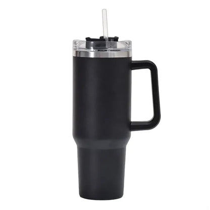 40oz Stainless Steel Insulated Tumbler with Handle and Straw