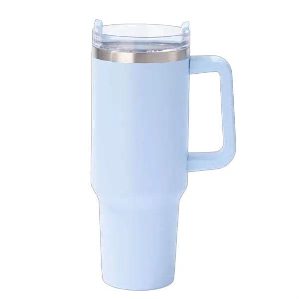 40oz Stainless Steel Insulated Tumbler with Handle and Straw