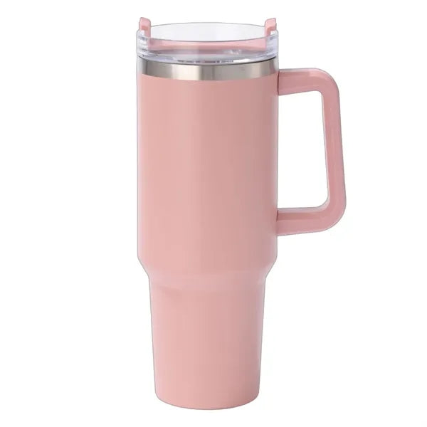 40oz Stainless Steel Insulated Tumbler with Handle and Straw