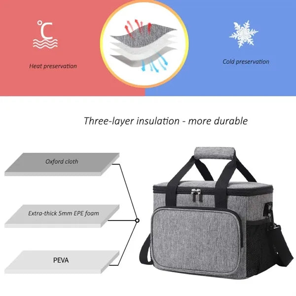Foldable Insulated Picnic Bag Portable Cooler Keeps Cold
