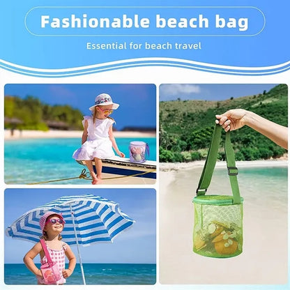 Portable Mesh Beach Bag with Zipper