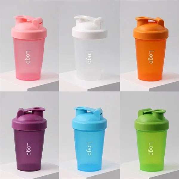13.5 Ounce Round Protein Shaker Bottle BPA Free Plastic