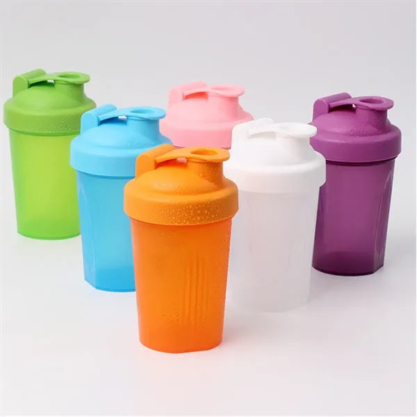 13.5 Ounce Round Protein Shaker Bottle BPA Free Plastic
