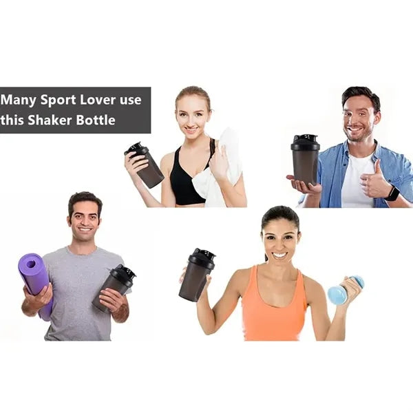 13.5 Ounce Round Protein Shaker Bottle BPA Free Plastic