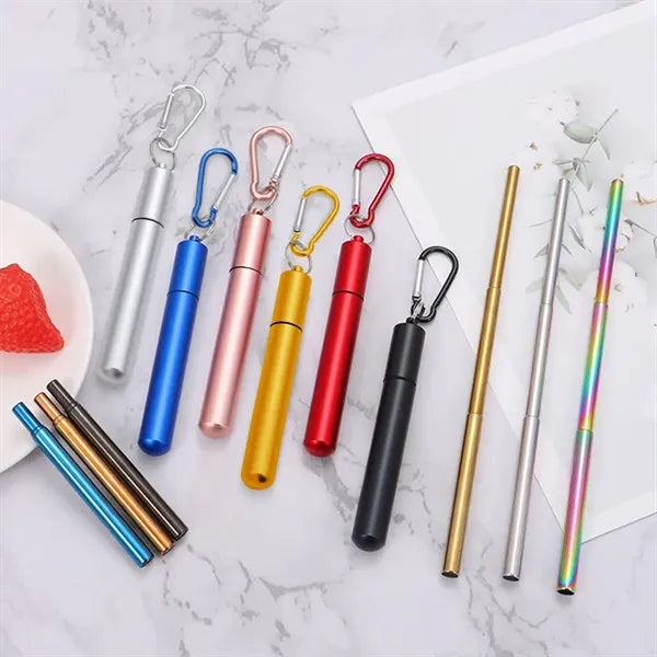 Eco Friendly Telescopic Stainless Steel Straws Kit