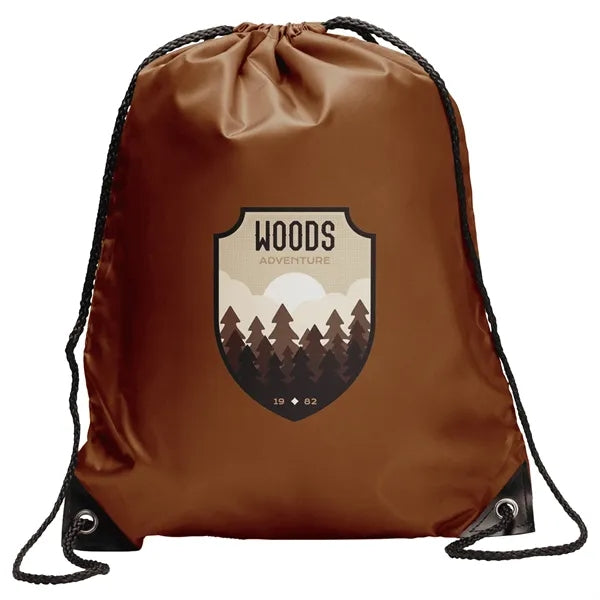 Polyester Drawstring Bag w/ Custom Logo